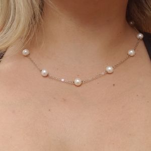 Real Pearl and Sterling Silver Necklace